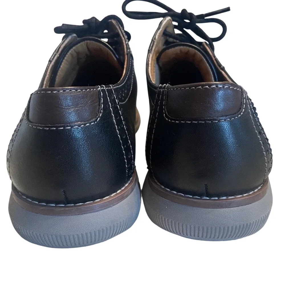 Johnston‎ & Murphy Holden Derby Brogue Black Leather Dress Shoes Boys 6M